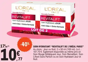 E.Leclerc Soin Hydratant Revitalift de L'Oréal Paris offre