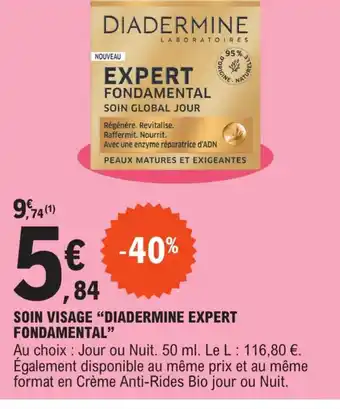 E.Leclerc Soin Visage Diadermine Expert Fondamenytal offre