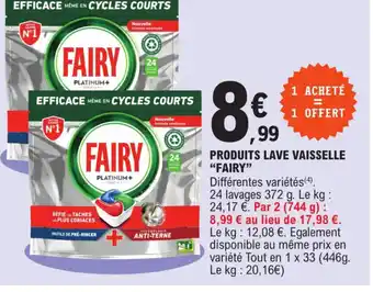 E.Leclerc Produits Lave Vaisselle Fairy offre