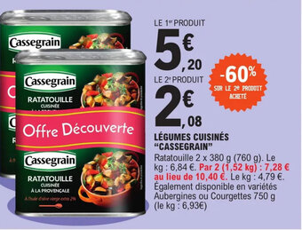 E.Leclerc Légumes Cuisinés Cassegrain offre