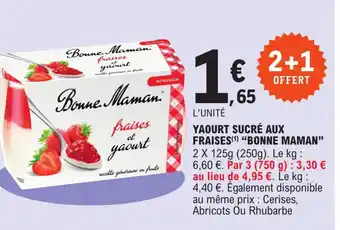 E.Leclerc Yaourt Sucré Aux Fraises Bonne Maman offre