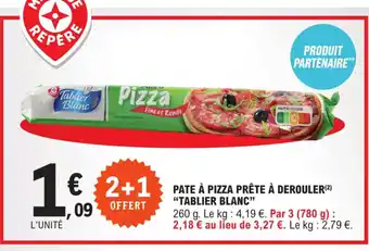 E.Leclerc Pate à Pizza Prête à Derouler Tablier Blanc offre
