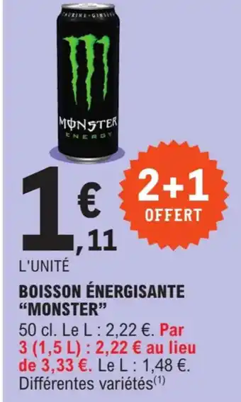 E.Leclerc Boisson Énergisante Monster offre