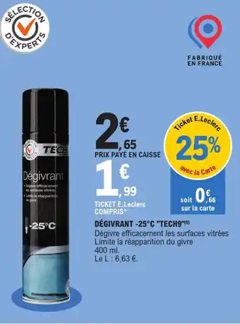 E.Leclerc Dégivrant -25°C Tech9 offre