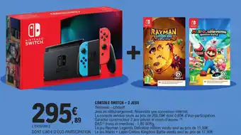 E.Leclerc Console Switch + 2 Jeux offre