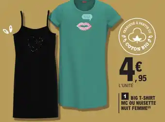 E.Leclerc Big T-Shirt MC Ou Nuisette Nuit Femme offre