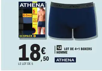 E.Leclerc Lot de 4+1 Boxers Homme offre