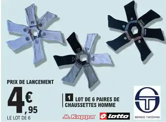 E.Leclerc Lot de 6 Paires de Chaussettes Homme offre