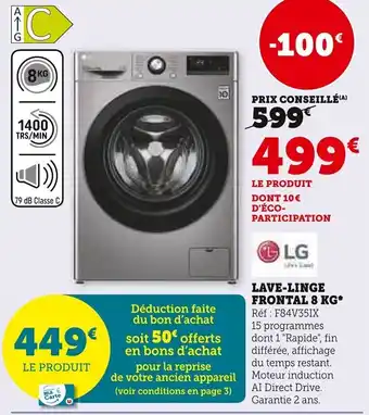 Super U Lave-Linge Frontal 8kg offre
