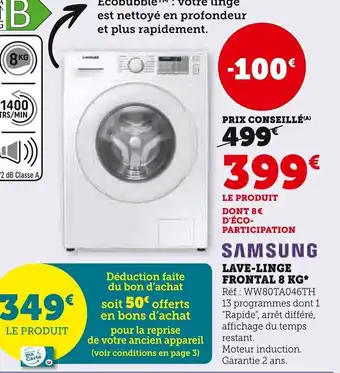 Super U Lave-Linge Frontal 8kg offre