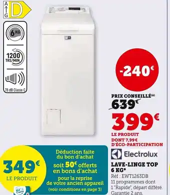 Super U Lave-Linge Top 6 KG offre