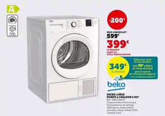 Super U Seche-Linge Pompe A Chaleur 8 KG offre