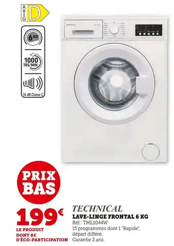 Super U Lave-Linge Frontal 6 KG offre