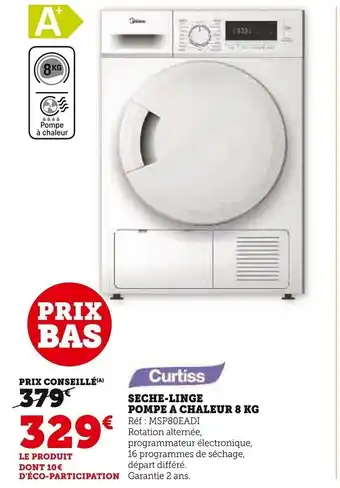 Super U Seche-Linge Pompe A Chaleur 8 KG offre