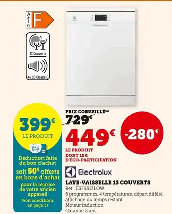 Super U Lave-Vaisselle 13 Couverts offre