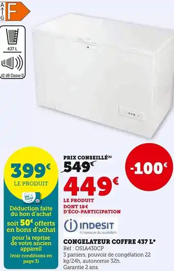 Super U Congelateur Coffre 437 L * offre