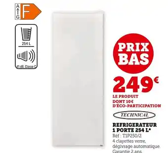 Super U Refrigerateur 1 Porte 254 L* offre