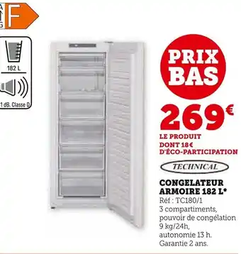 Super U Congelateur Armoire 182 L offre