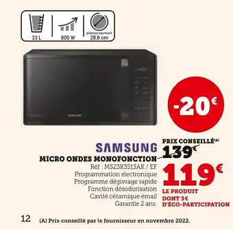 Micro Ondes Monofonction