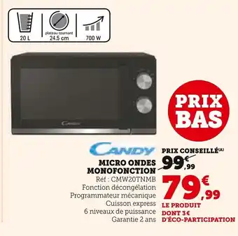 Super U Micro Ondes Monofonction offre