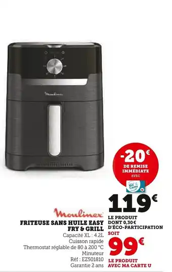 Super U Friteuse Sans Huile Easy Fry & Grill offre
