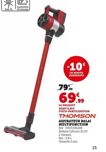 Super U Aspirateur Balai Multifonction offre