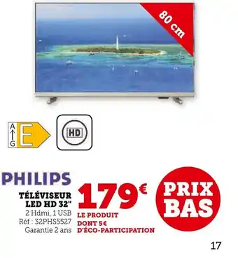 Super U Téléviseur LED HD 32" offre