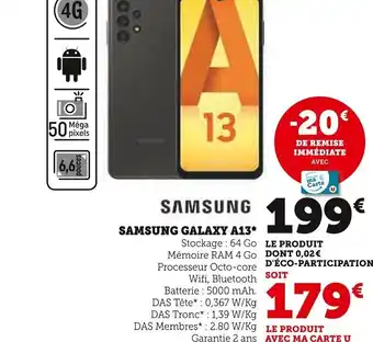 Super U Samsung Galaxy A13 offre
