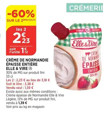 Bi1 Créme De Normandie Epaisse Entiére Elle & Vire offre