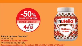 Monoprix Pâte â Tartiner "Nutella" offre