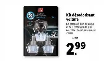 Lidl Kit Désodorisant Voiture W5 offre