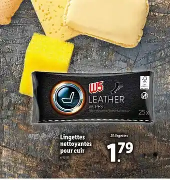 Lidl Lingettes Nettoyantes Pour Cuir W2 offre