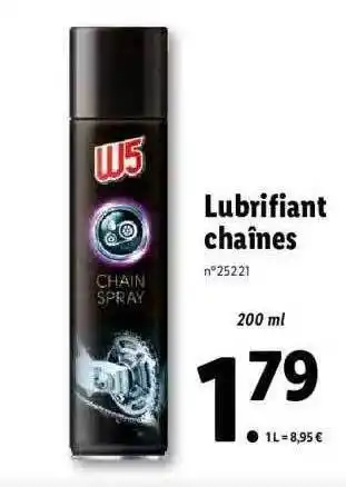 Lidl Lubrifiant Chaînes W5 offre