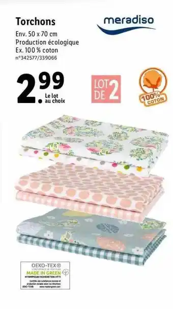 Lidl Torchons Meradiso offre
