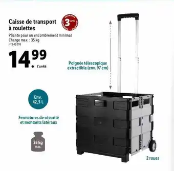 Lidl Caisse De Transport à Roulettes offre