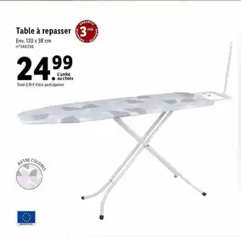 Lidl Table à Repasser offre