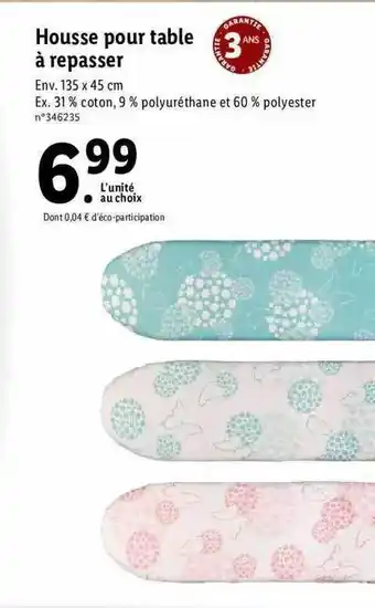 Lidl Housse Pour Table à Repasser offre