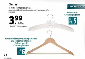 Lidl Cintres Livarno Living offre