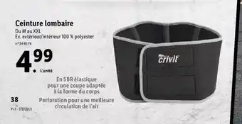 Promo Ceinture Lombaire Crivit chez Lidl