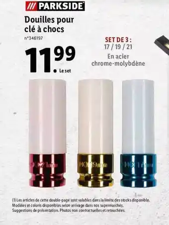 Lidl Douilles Pour Clé à Chocs Parkside offre