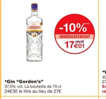 Monoprix Gin Gordon's offre