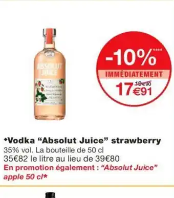 Vodka Absolut Juice Strawberry
