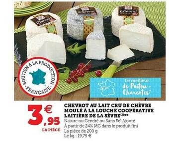 U Express Chevrot Au Lait Cru De Chèvre Moulé à La Louche Coopérative Laitière De La Sèvre offre
