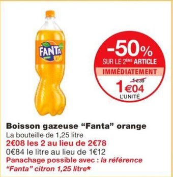 Monoprix Boisson Gazeuse Fanta Orange offre