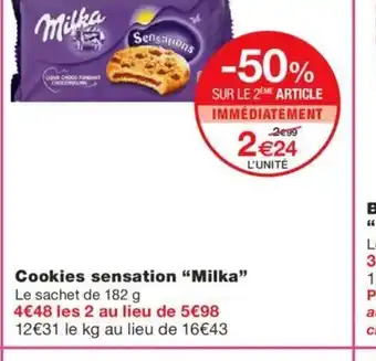 Monoprix Cookies Sensation Milka offre