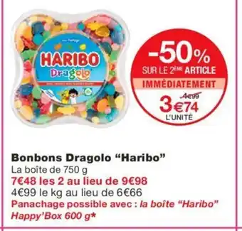Monoprix Bonbons Dragolo Haribo offre