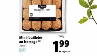 Lidl Mini Feuilletés Au Fromage Deluxe offre