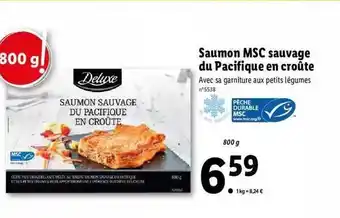 Lidl Saumon Msc Sauvage Du Pacifique En Croûte Deluxe offre