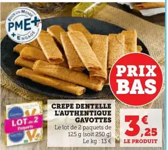 Super U Crêpes dentelle l'authentique gavottes offre