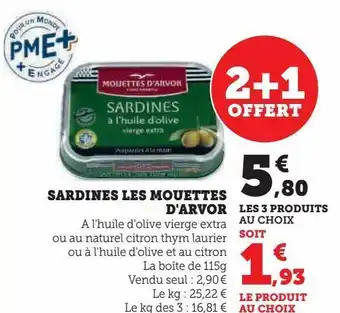 Super U Sardines les mouttes d'arvor offre